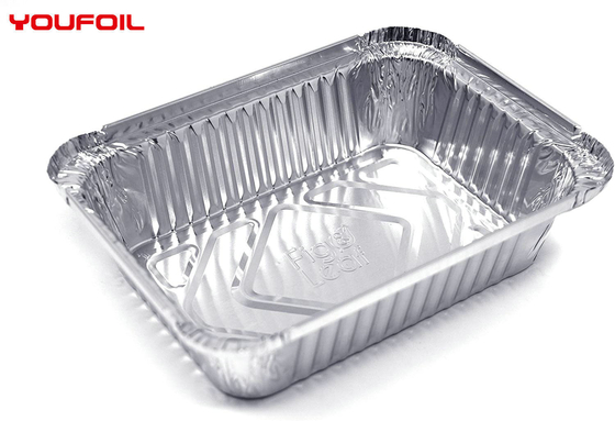 購入 リサイクルされたアルミ ホイルの食品容器の長方形アルミニウム皿OEM online manufacture