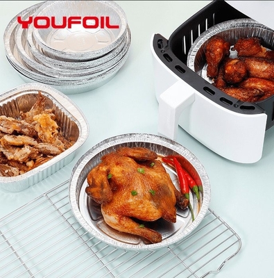購入 頑丈で使い捨て可能なアルミ ホイルの食品容器の絶縁材の丸型 online manufacture