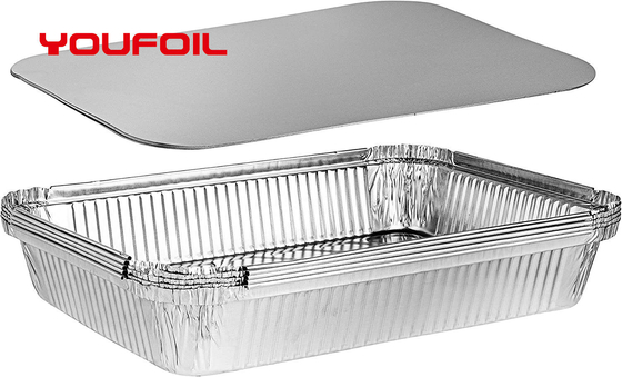 購入 明確なふたが付いている大きいバーベキューのアルミ ホイルの食品容器 online manufacture